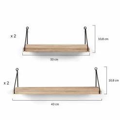 Etagères murales industrielles bois et métal noir*IDMarket Best