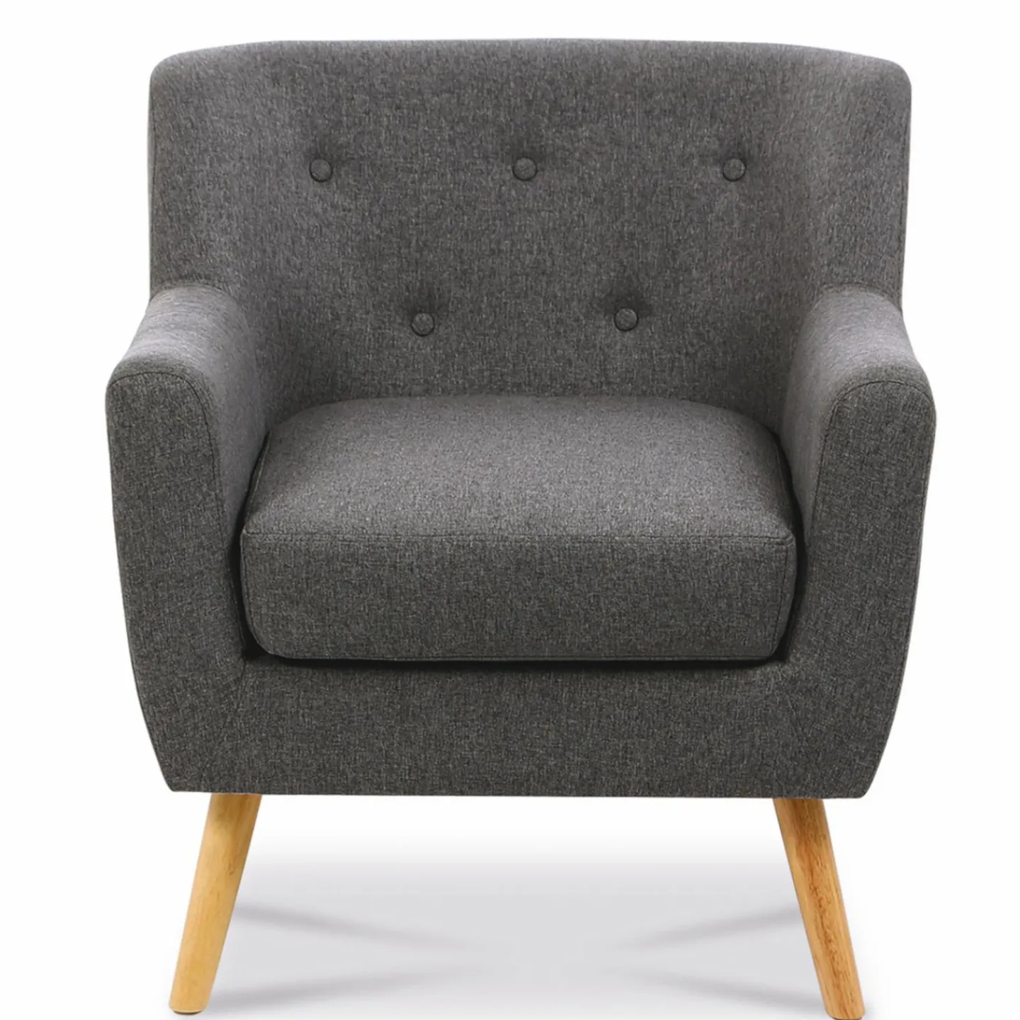 Fauteuil avec repose pieds en tissu gris anthracite style scandinave*IDMarket Sale