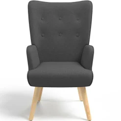 Fauteuil avec repose-pieds gris anthracite style scandinave*IDMarket Best
