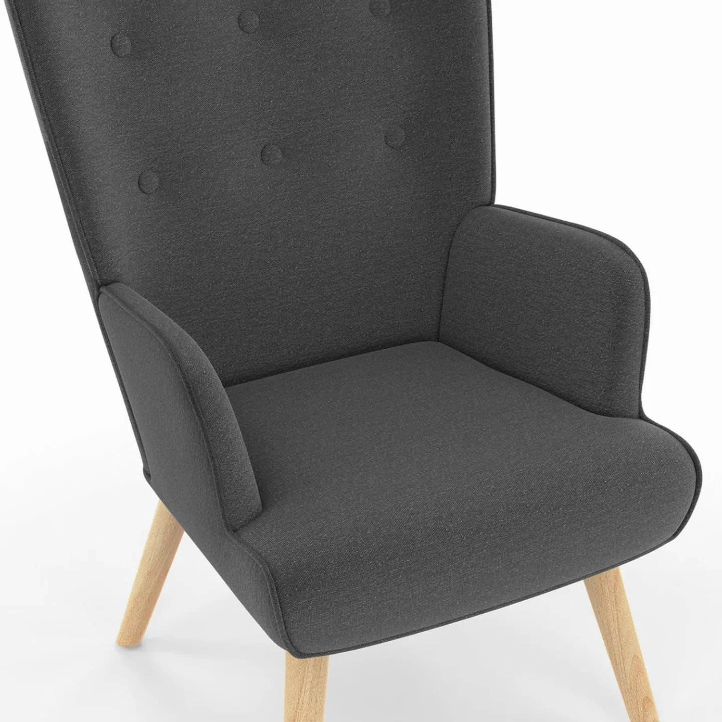 Fauteuil avec repose-pieds gris anthracite style scandinave*IDMarket Best