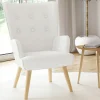 Fauteuil bouclette blanche style scandinave*IDMarket Best