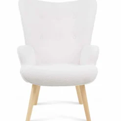 Fauteuil bouclette blanche style scandinave*IDMarket Best