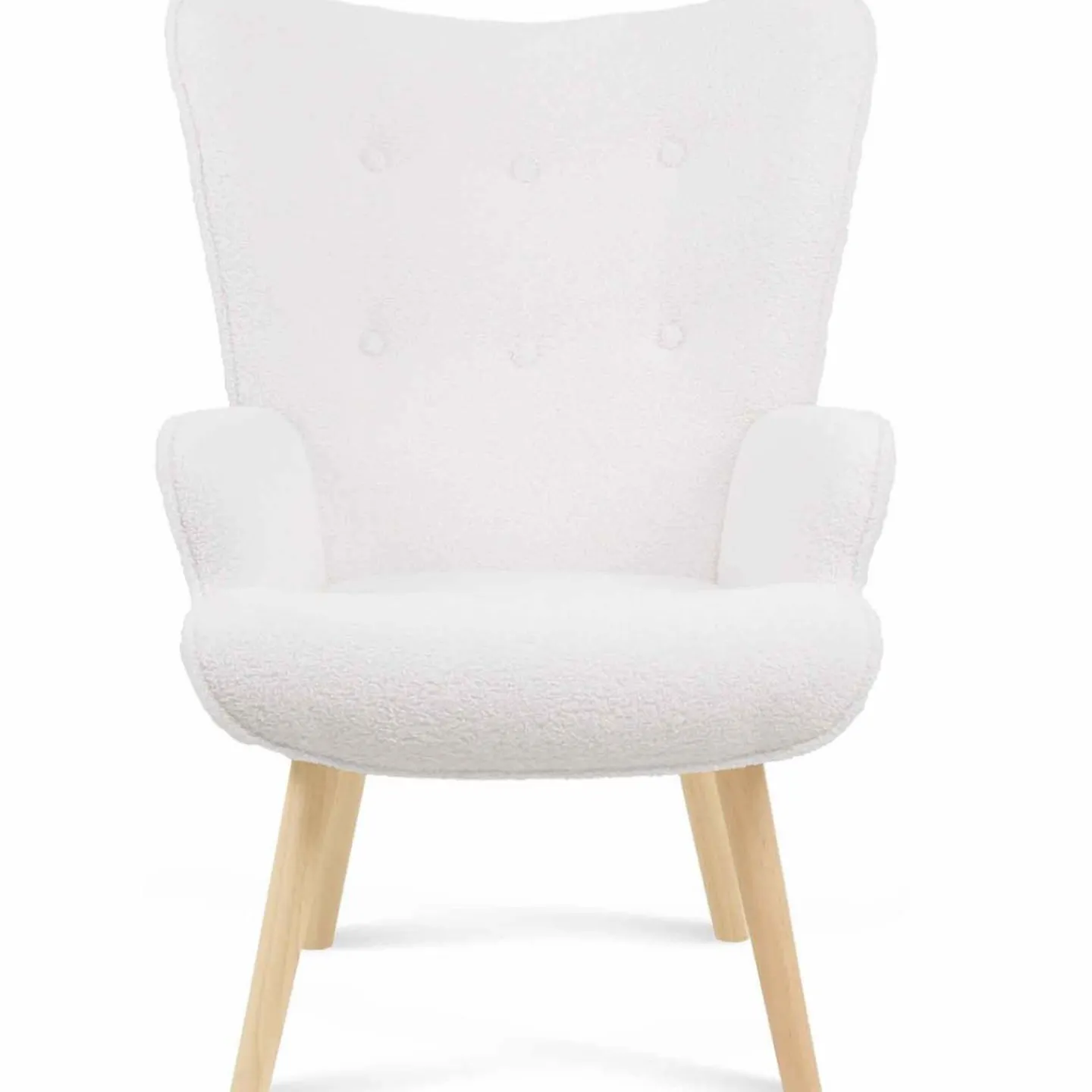 Fauteuil bouclette blanche style scandinave*IDMarket Best