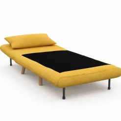 Fauteuil convertible en lit 80x190cm tissu jaune*IDMarket Best