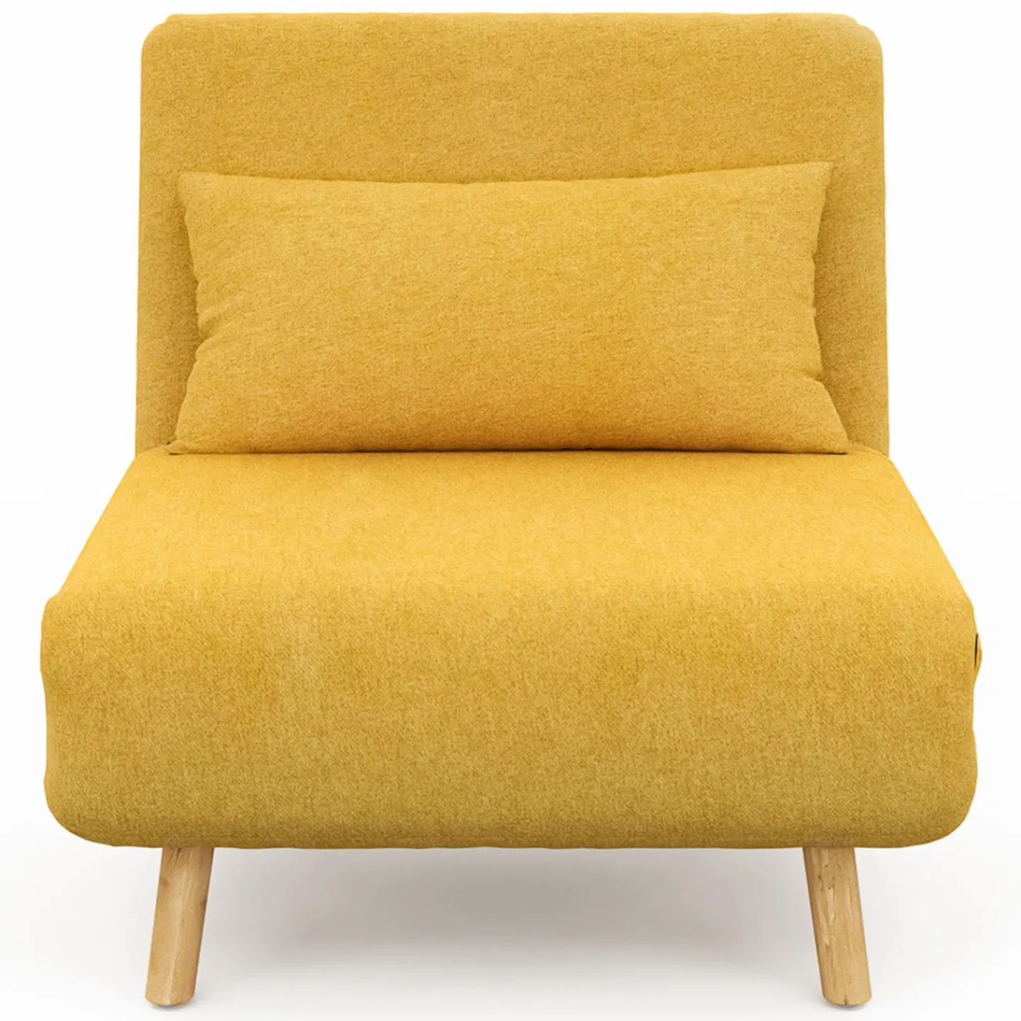 Fauteuil convertible en lit 80x190cm tissu jaune*IDMarket Best