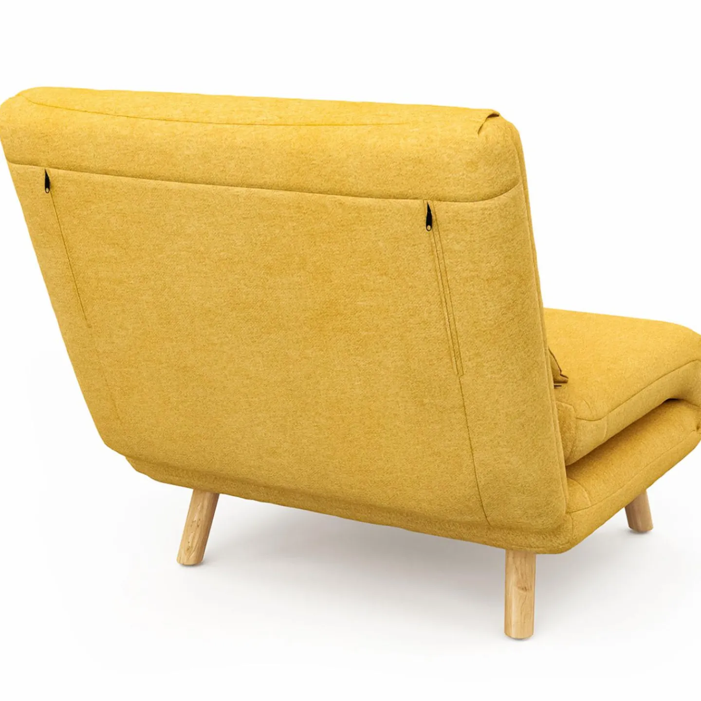 Fauteuil convertible en lit 80x190cm tissu jaune*IDMarket Best