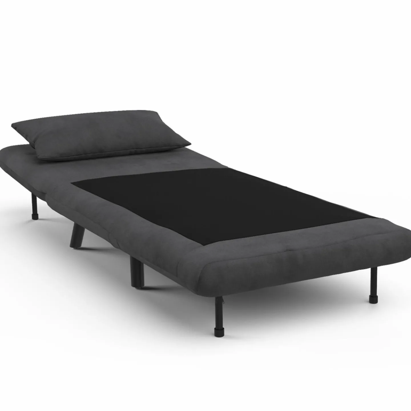 Fauteuil convertible en lit 1 place velours gris anthracite*IDMarket Discount