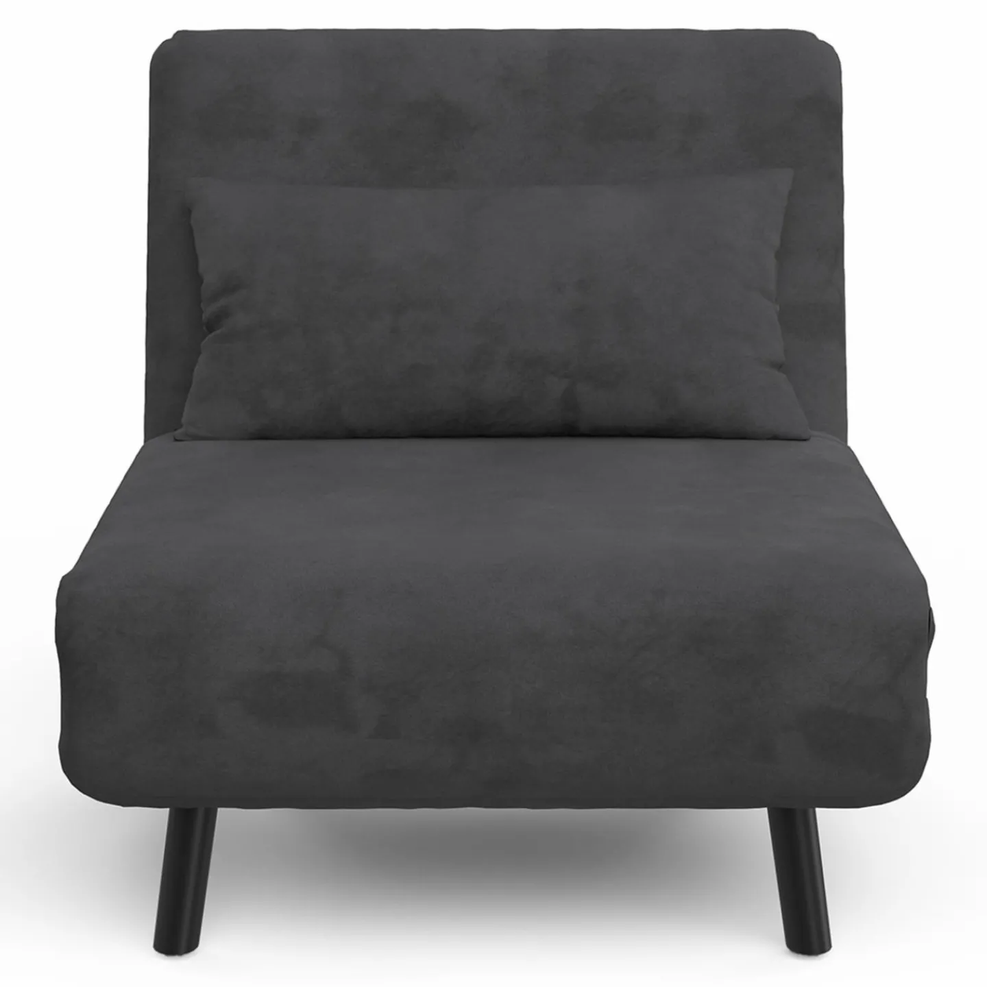 Fauteuil convertible en lit 1 place velours gris anthracite*IDMarket Discount