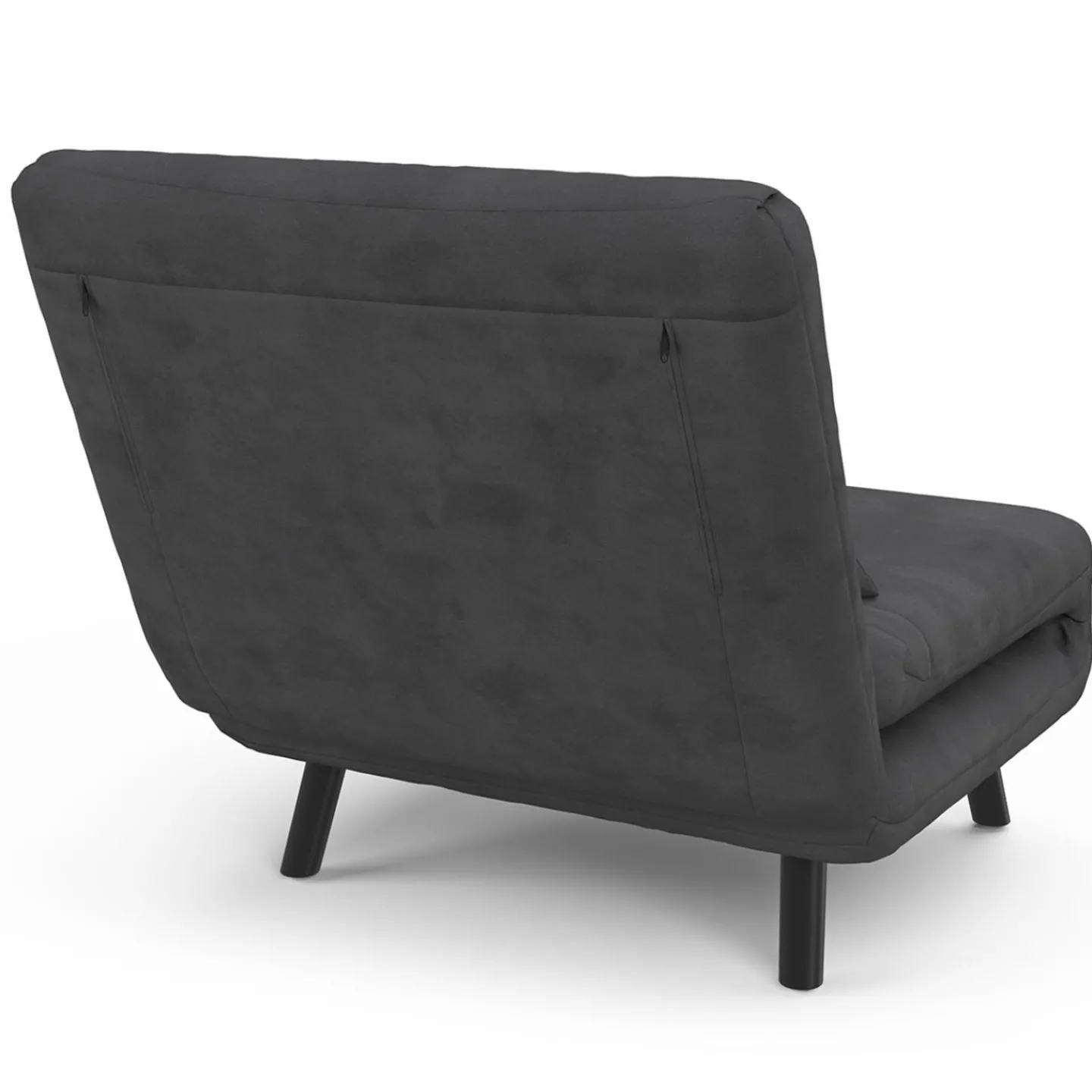 Fauteuil convertible en lit 1 place velours gris anthracite*IDMarket Discount