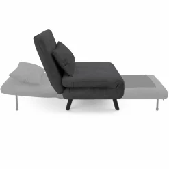 Fauteuil convertible en lit 1 place velours gris anthracite*IDMarket Discount