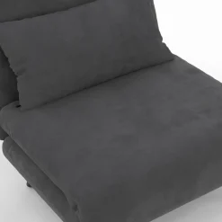 Fauteuil convertible en lit 1 place velours gris anthracite*IDMarket Discount