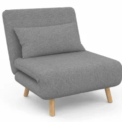 Fauteuil convertible en lit 1 place gris clair*IDMarket Best