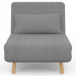 Fauteuil convertible en lit 1 place gris clair*IDMarket Best