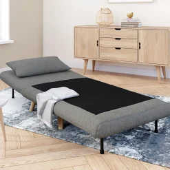 Fauteuil convertible en lit 1 place gris clair*IDMarket Best