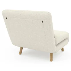 Fauteuil convertible en lit d'appoint 1 place 80x190 cm bouclette blanc*IDMarket Sale