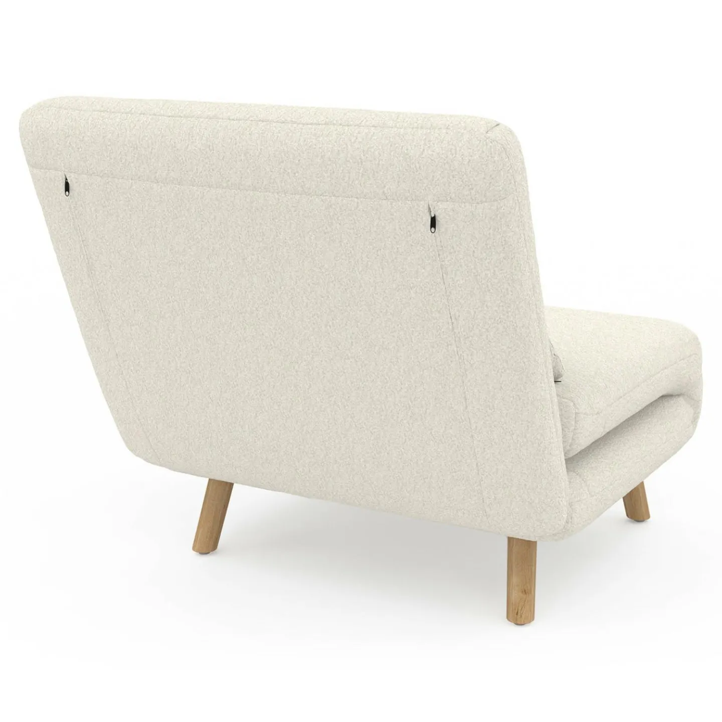 Fauteuil convertible en lit d'appoint 1 place 80x190 cm bouclette blanc*IDMarket Sale