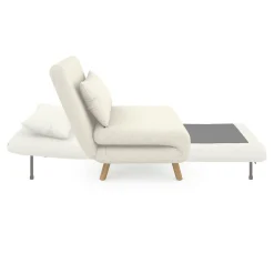 Fauteuil convertible en lit d'appoint 1 place 80x190 cm bouclette blanc*IDMarket Sale