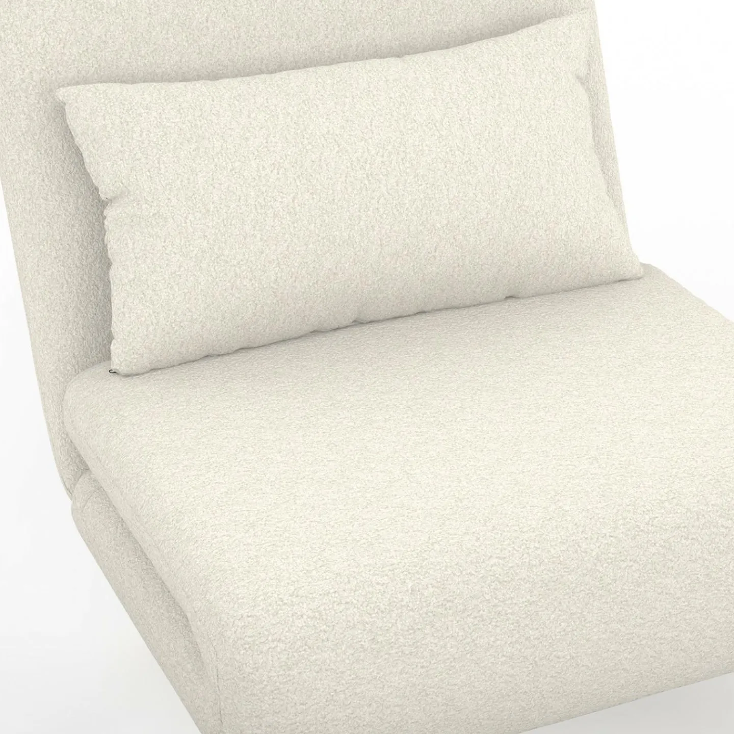 Fauteuil convertible en lit d'appoint 1 place 80x190 cm bouclette blanc*IDMarket Sale