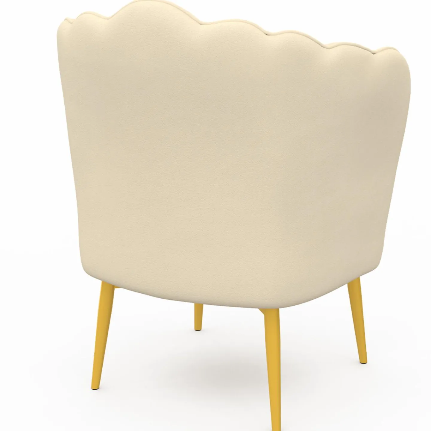 Fauteuil coquillage beige en velours pieds dorés*IDMarket Best
