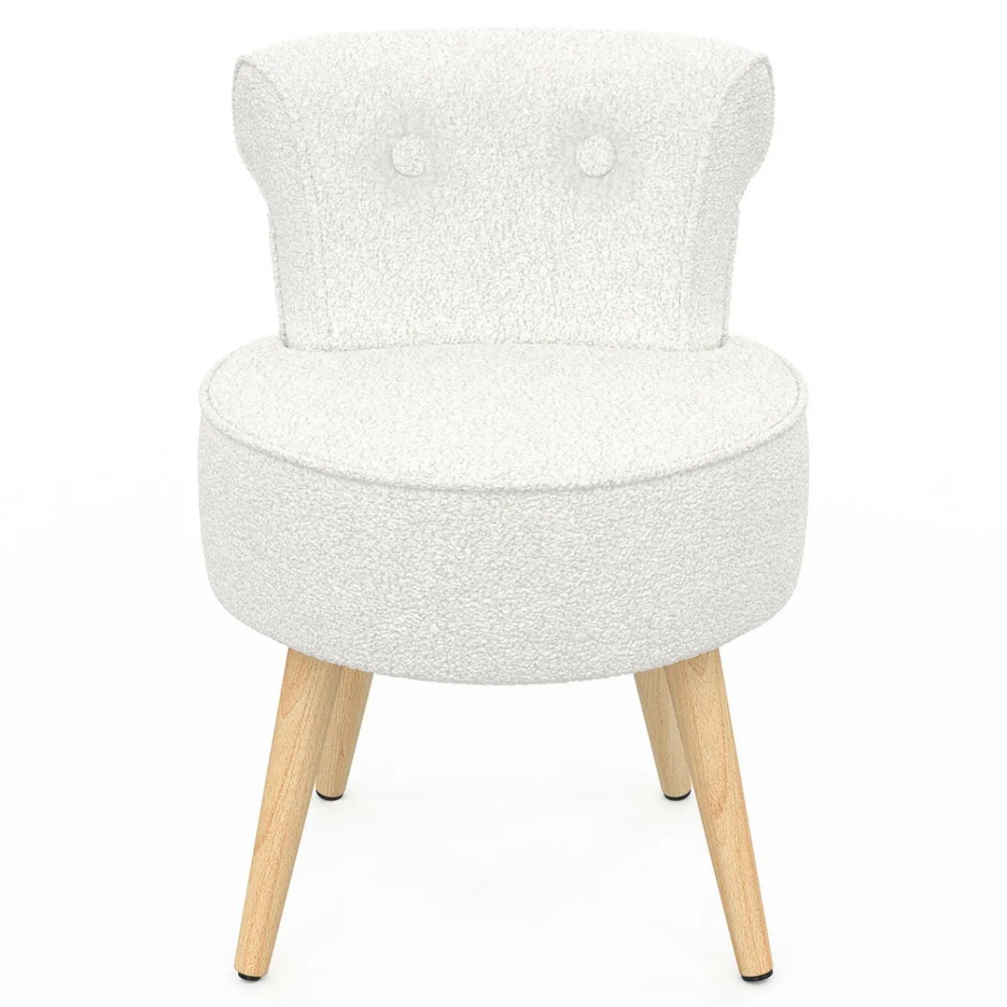 Fauteuil crapaud en tissu bouclette blanc*IDMarket Sale