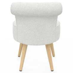 Fauteuil crapaud en tissu bouclette blanc*IDMarket Sale
