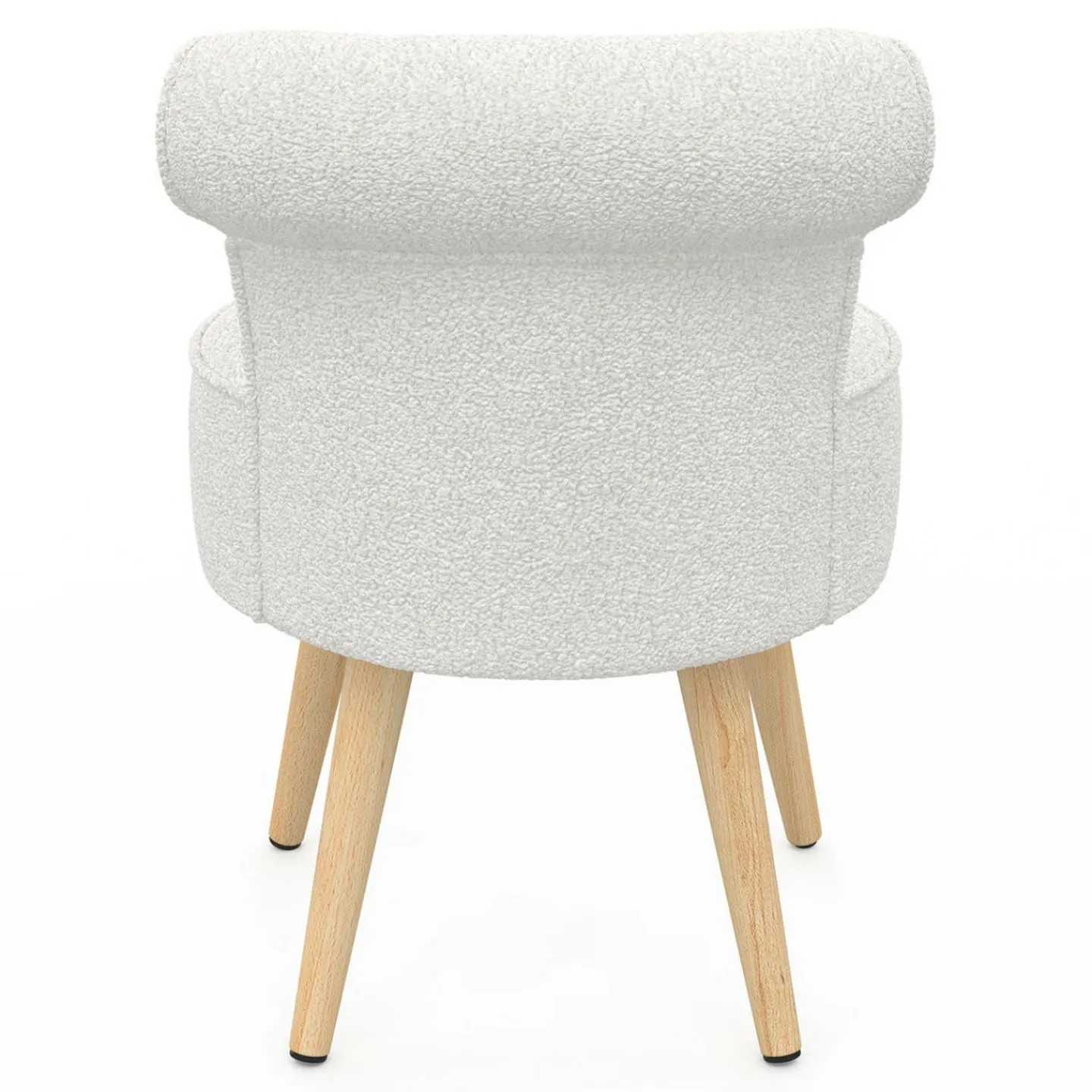 Fauteuil crapaud en tissu bouclette blanc*IDMarket Sale