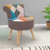 Fauteuil crapaud multicolor en tissu*IDMarket Sale