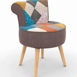 Fauteuil crapaud multicolor en tissu*IDMarket Sale