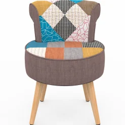 Fauteuil crapaud multicolor en tissu*IDMarket Sale