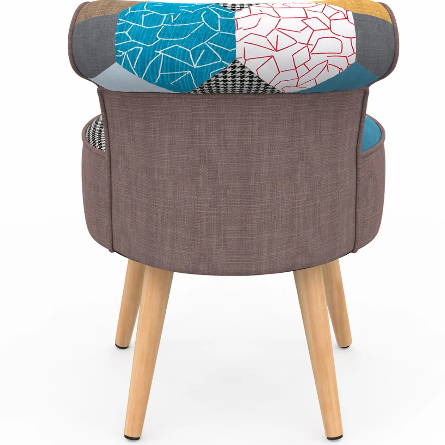 Fauteuil crapaud multicolor en tissu*IDMarket Sale