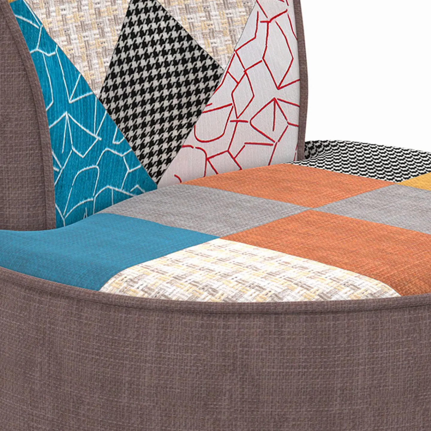 Fauteuil crapaud multicolor en tissu*IDMarket Sale