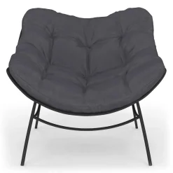 Fauteuil de jardin relax avec coussin effet rotin gris*IDMarket Outlet