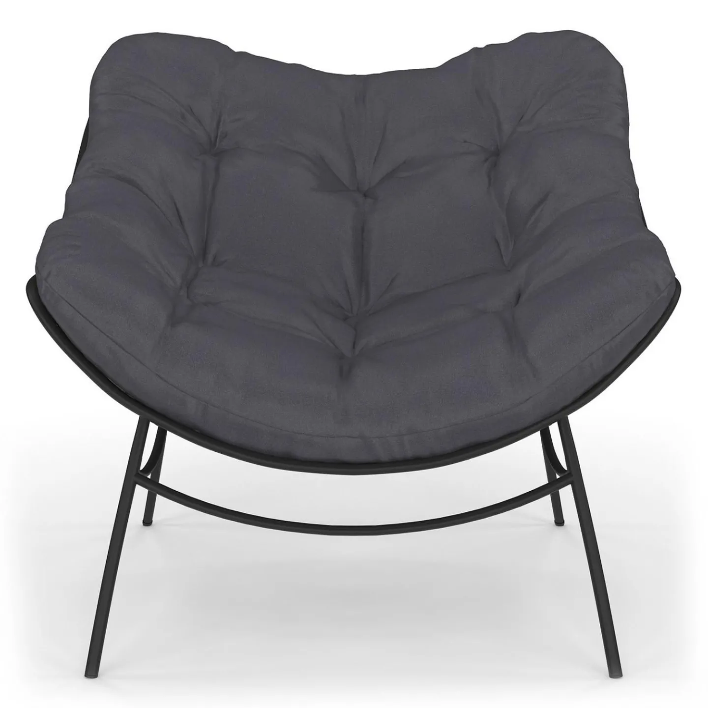 Fauteuil de jardin relax avec coussin effet rotin gris*IDMarket Outlet