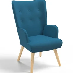 Fauteuil design scandinave bleu canard*IDMarket Discount