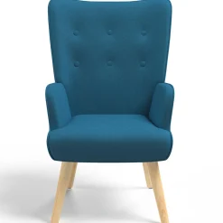 Fauteuil design scandinave bleu canard*IDMarket Discount