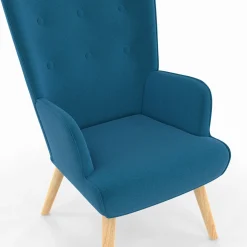 Fauteuil design scandinave bleu canard*IDMarket Discount