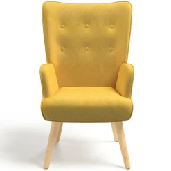Fauteuil design scandinave jaune moutarde*IDMarket Outlet