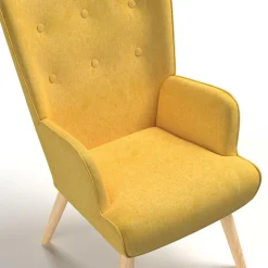 Fauteuil design scandinave jaune moutarde*IDMarket Outlet