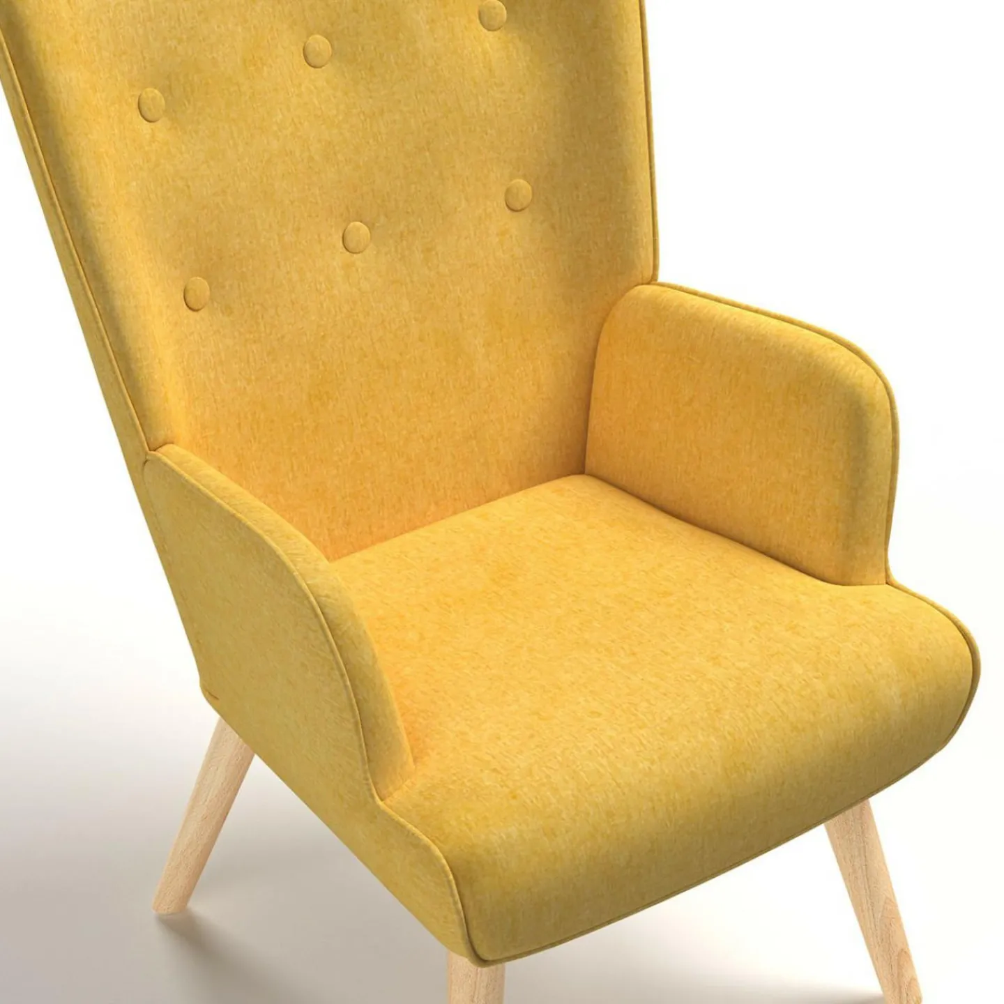 Fauteuil design scandinave jaune moutarde*IDMarket Outlet