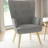 Fauteuil design scandinave gris clair*IDMarket Discount