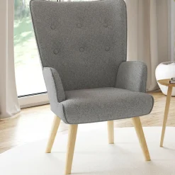 Fauteuil design scandinave gris clair*IDMarket Discount
