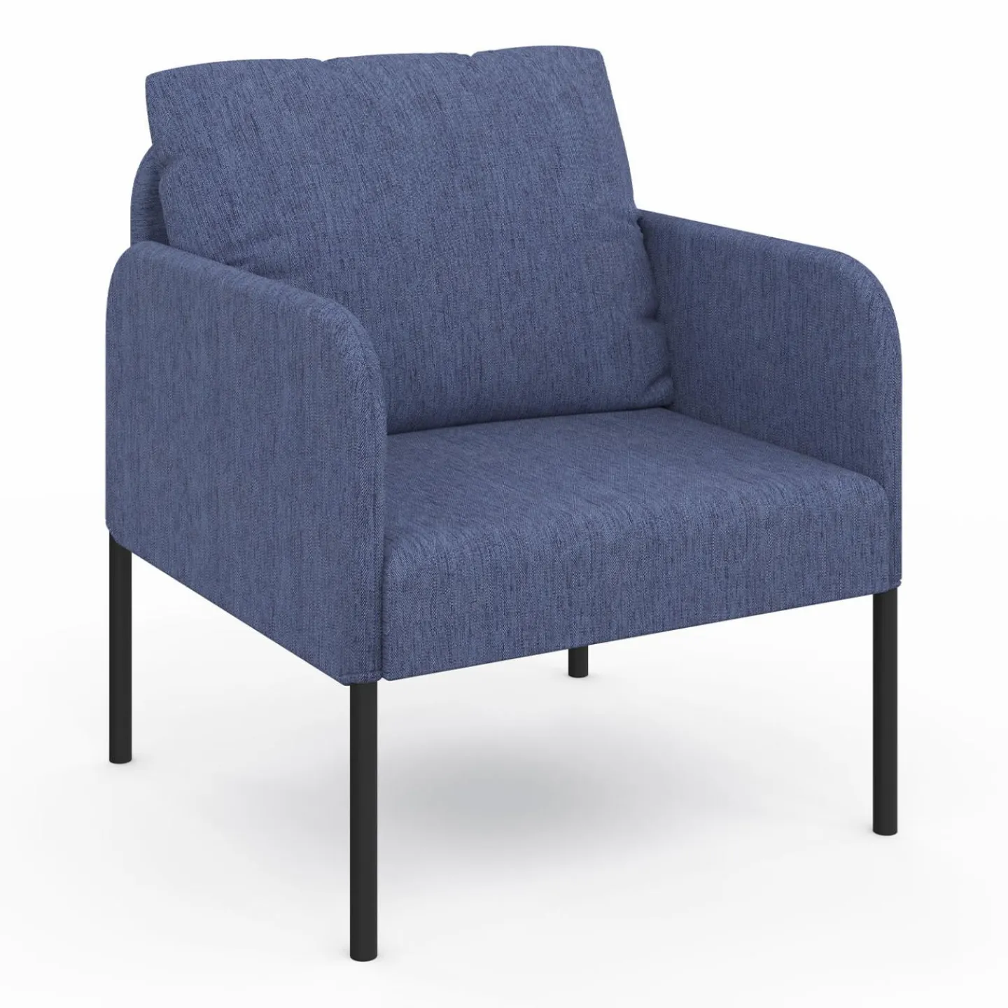 Fauteuil en tissu bleu moderne pieds métal noir*IDMarket Clearance