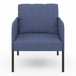 Fauteuil en tissu bleu moderne pieds métal noir*IDMarket Clearance
