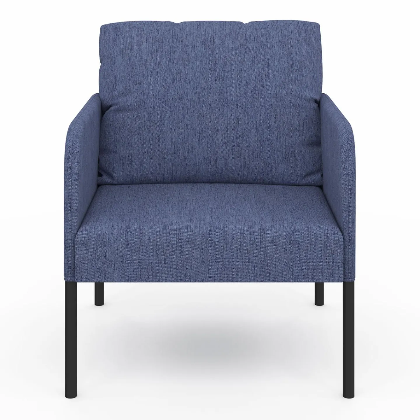 Fauteuil en tissu bleu moderne pieds métal noir*IDMarket Clearance
