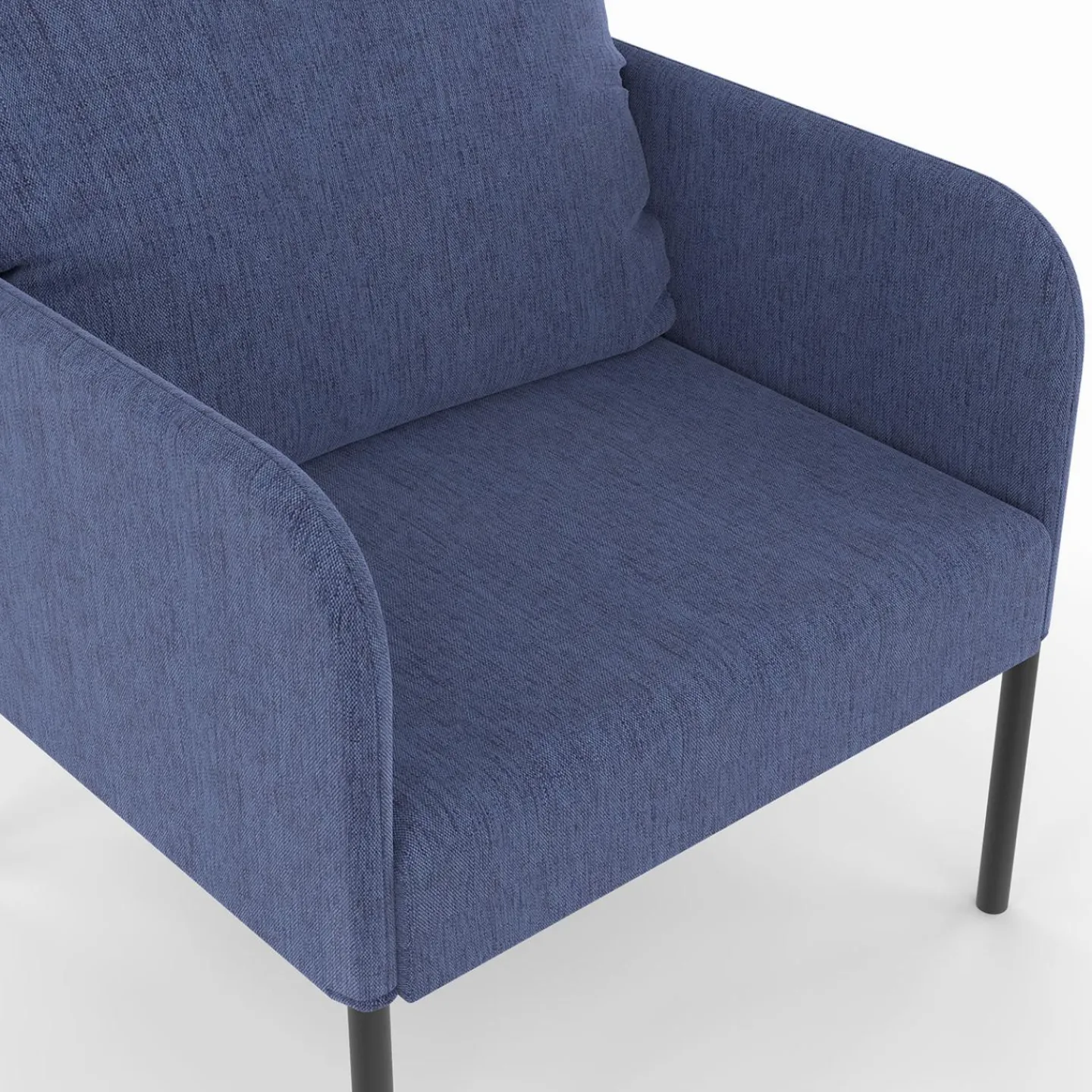 Fauteuil en tissu bleu moderne pieds métal noir*IDMarket Clearance