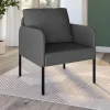 Fauteuil en tissu gris anthracite moderne pieds métal noir*IDMarket