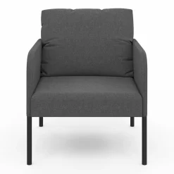Fauteuil en tissu gris anthracite moderne pieds métal noir*IDMarket