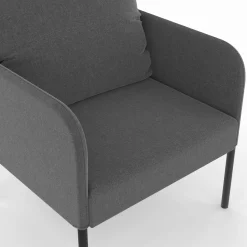 Fauteuil en tissu gris anthracite moderne pieds métal noir*IDMarket