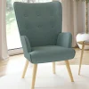 Fauteuil en tissu vert eucalyptus scandinave*IDMarket Sale