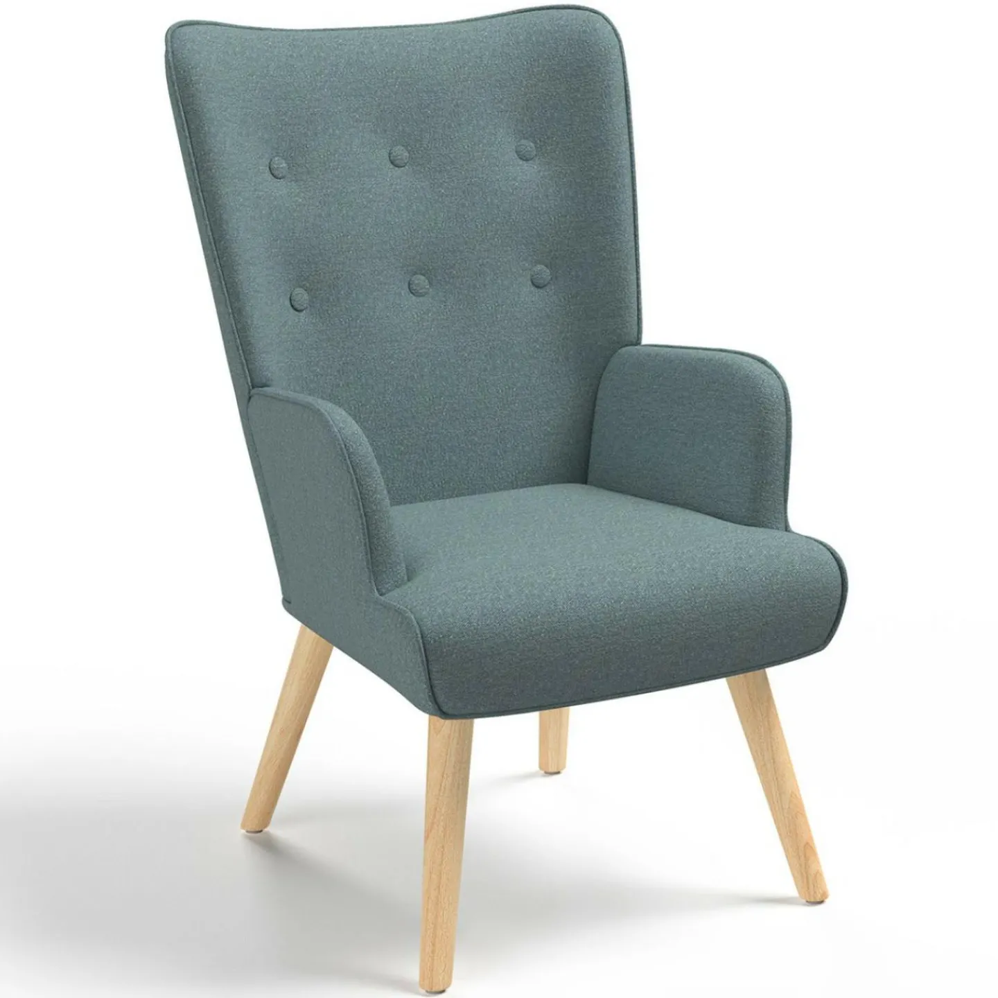 Fauteuil en tissu vert eucalyptus scandinave*IDMarket Sale